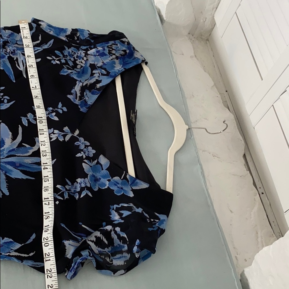 Majick long Lined Sheer sleeved Navy + Blue Dress - Picture 13 of 14